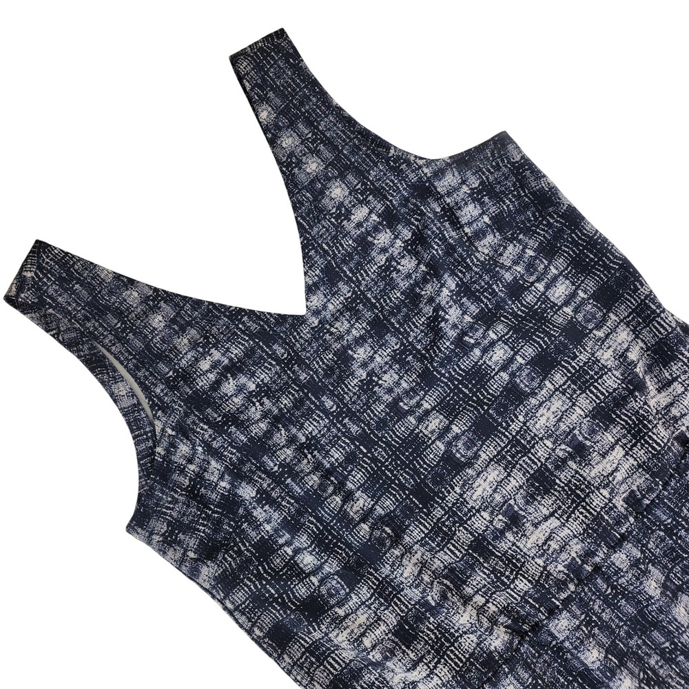 Toad&Co Shift Dress Womens Large Blue Abstract Print Polyester Spandex Stretch